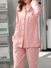 2 PCS Home Pajama Set Soft Thin Long Sleeve  Lingerie